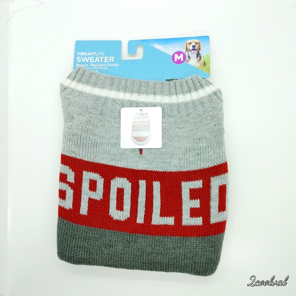 Spoiled Striped Color Block Dog Sweater Medium - Picture 2 of 5